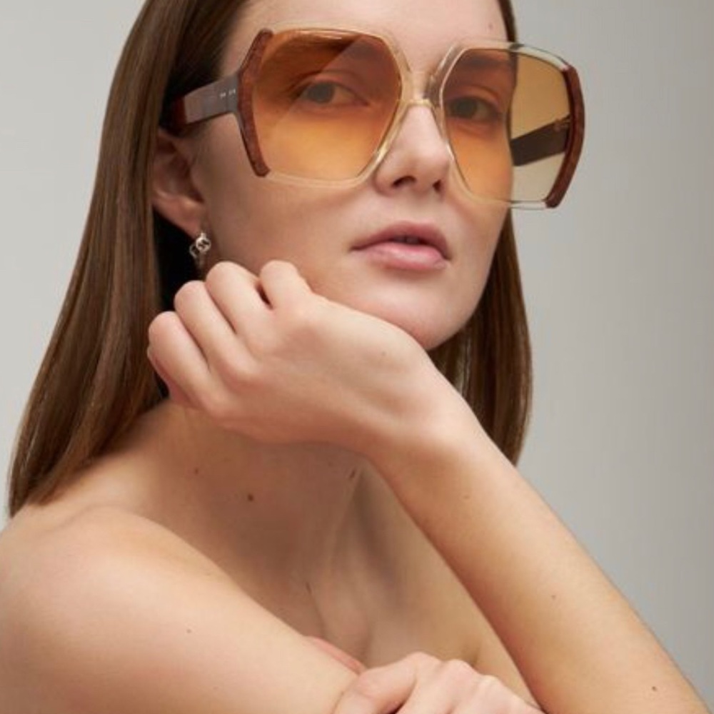 GUCCI GG1065S 001 XL Yellow/Brown/Orange Women Sunglasses